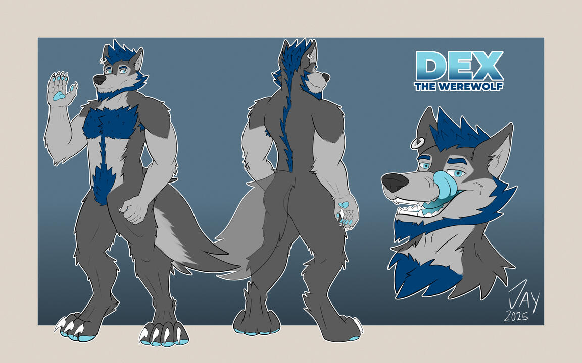 Flat color reference sheet for Dex (2025)