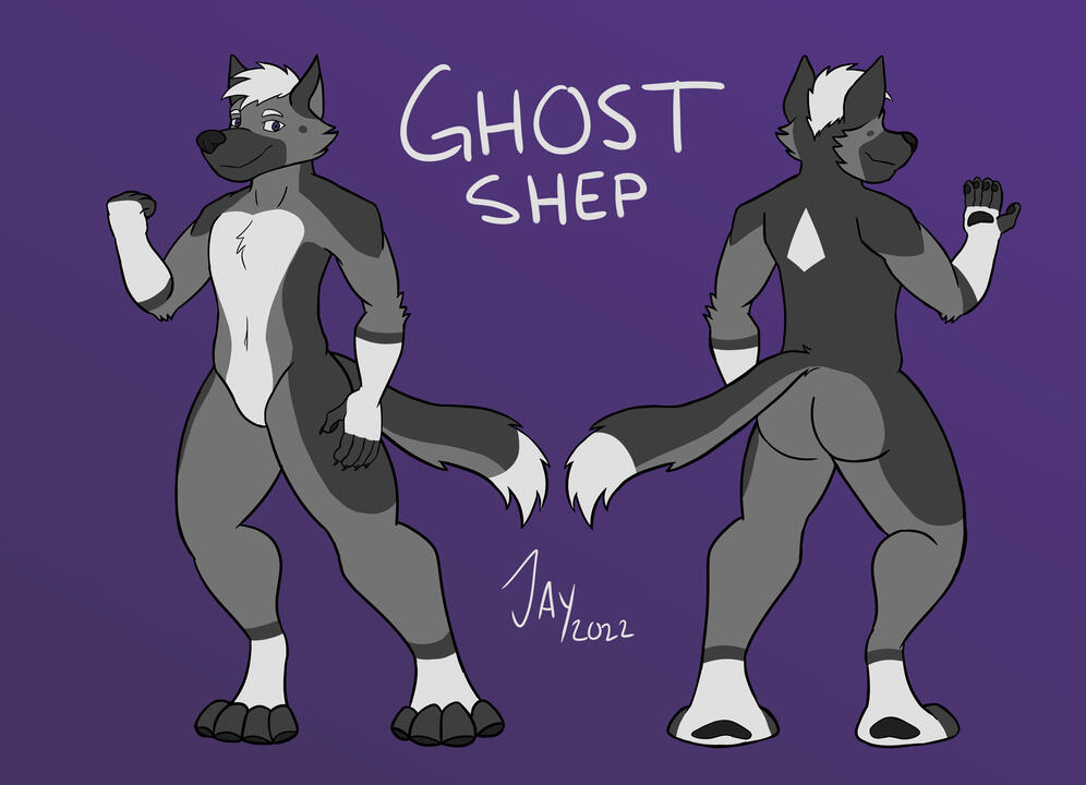 Flat color reference sheet for GhostShep (2022)