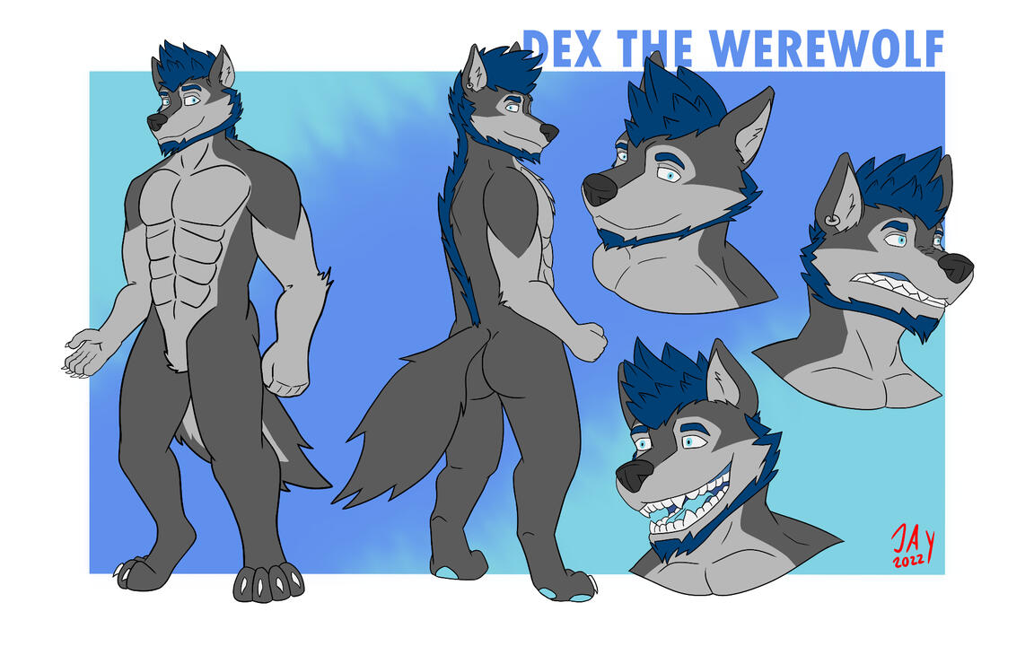 Flat color reference sheet for Dex (2022)