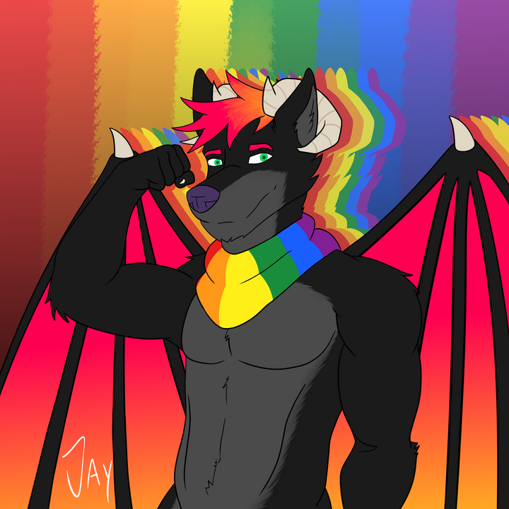 Flat color half body for myself (2023)