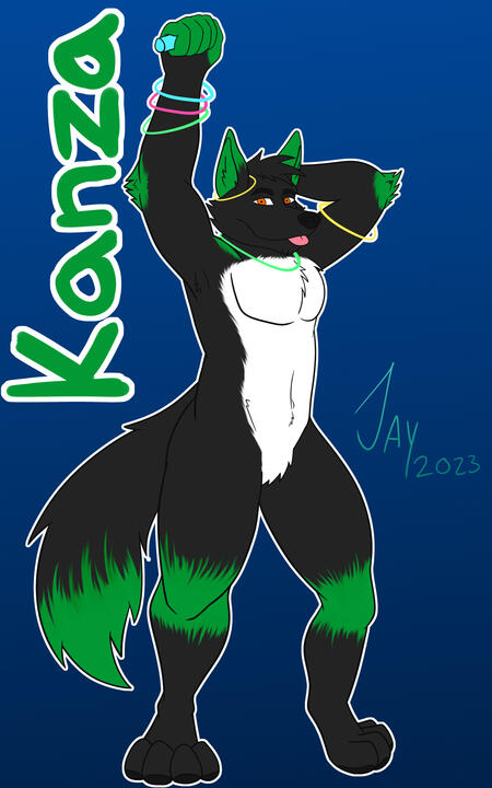 Flat color full body badge for Kanza (2023)